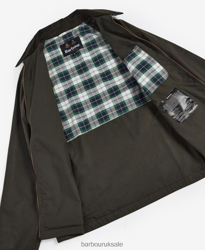 College Wax Jacket Barbour Men R08LB654 Clothing Navy/Ivy Tartan