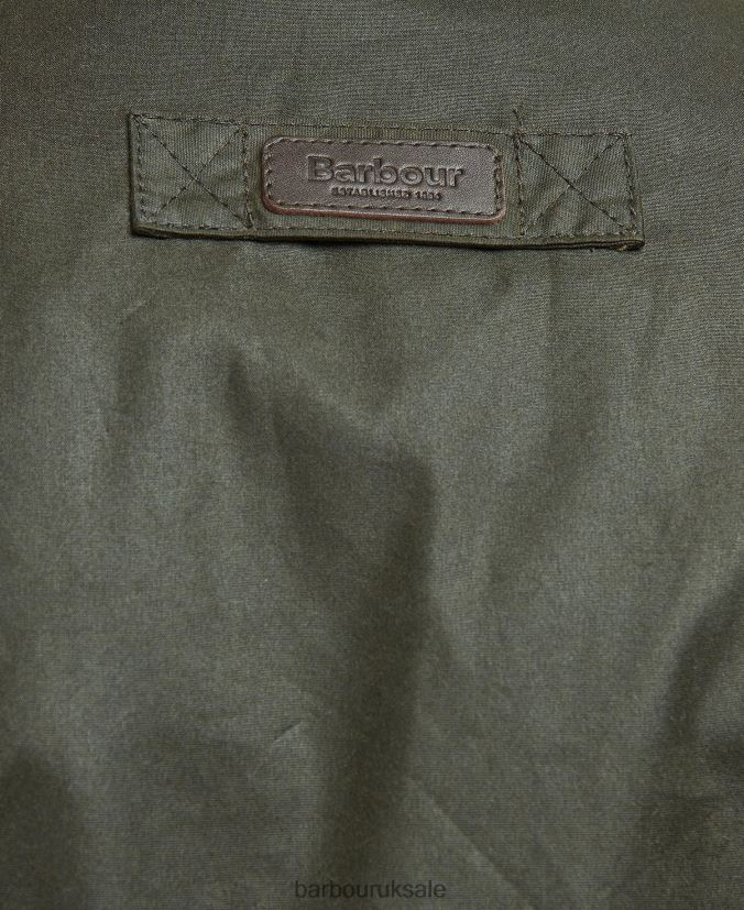 Dunlin Waxed Jacket Barbour Men R08LB626 Clothing Olive/Classic Tartan