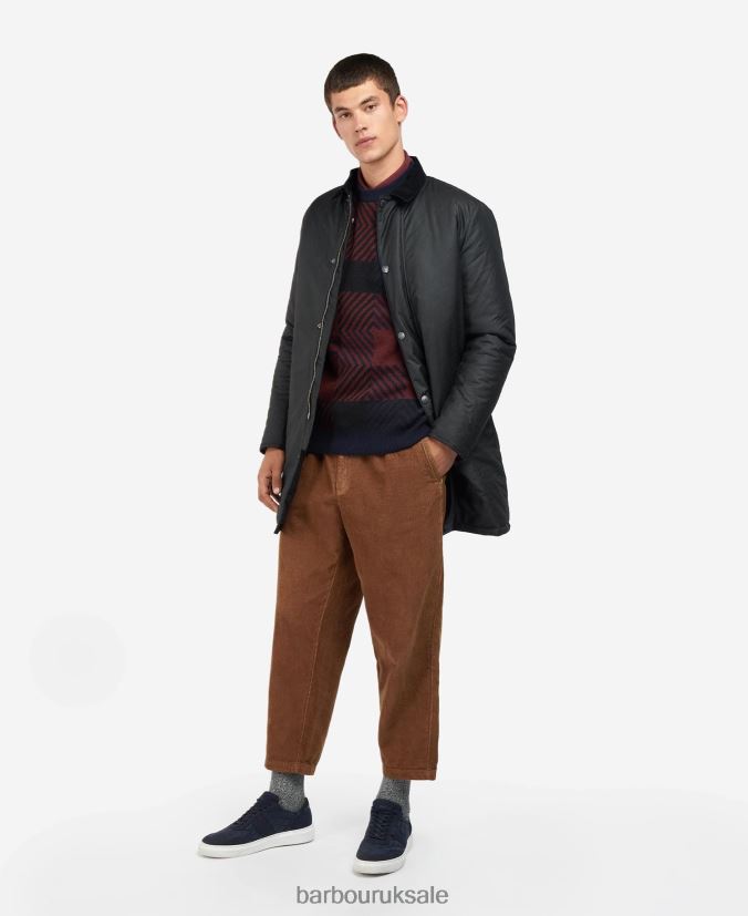 Kenstone Wax Jacket Barbour Men R08LB671 Clothing Black/Cordovan