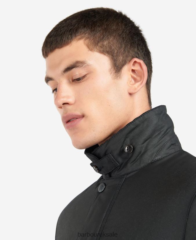 Kenstone Wax Jacket Barbour Men R08LB671 Clothing Black/Cordovan