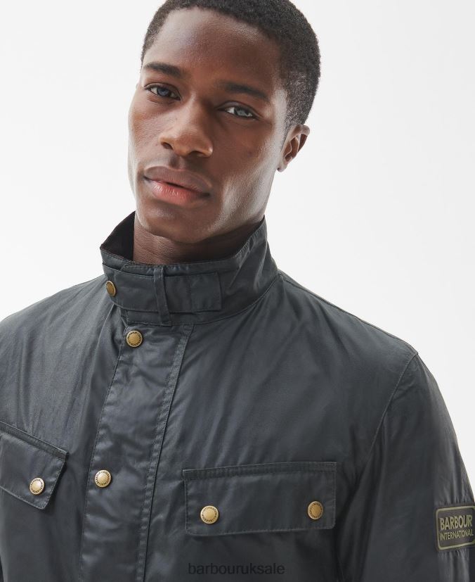 Lightweight Duke Waxed Cotton Jacket Barbour Men R08LB631 Clothing Sage