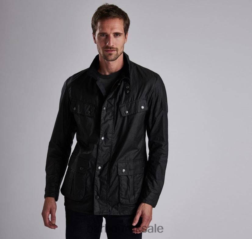 Lightweight Duke Waxed Cotton Jacket Barbour Men R08LB648 Clothing Sage