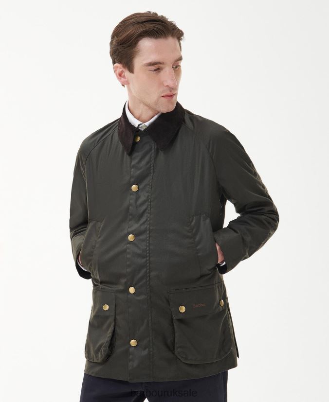 Limited Edition Union Jack Ashby Wax Jacket Barbour Men R08LB63 Clothing Olive