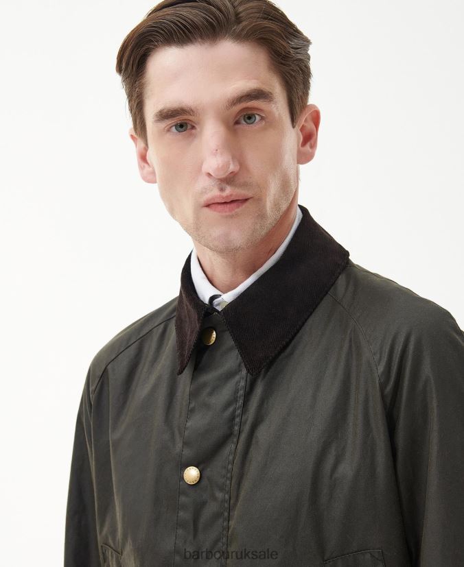 Limited Edition Union Jack Ashby Wax Jacket Barbour Men R08LB63 Clothing Olive