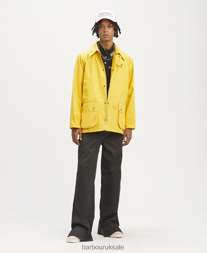 Malik Bedale Wax Jacket Palm Angels x Barbour Men R08LB668 Clothing Hot Pink