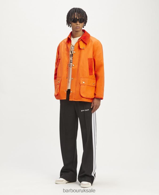 Malik Bedale Wax Jacket Palm Angels x Barbour Men R08LB670 Clothing Hot Pink