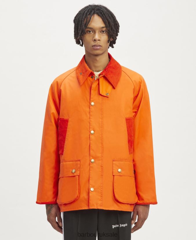 Malik Bedale Wax Jacket Palm Angels x Barbour Men R08LB670 Clothing Hot Pink