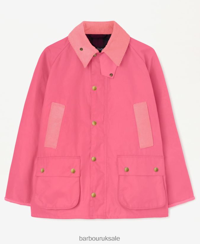 Malik Bedale Wax Jacket Palm Angels x Barbour Men R08LB672 Clothing Hot Pink