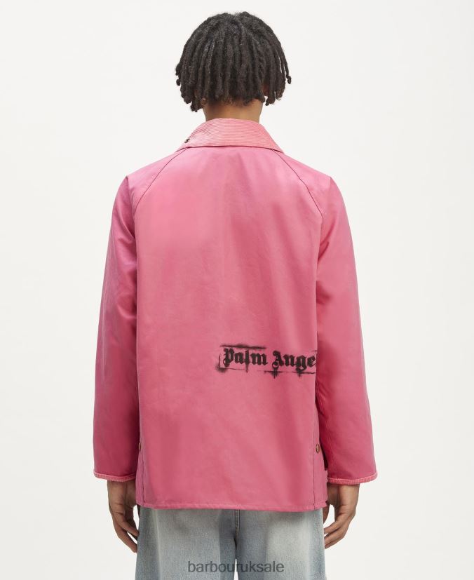 Malik Bedale Wax Jacket Palm Angels x Barbour Men R08LB672 Clothing Hot Pink