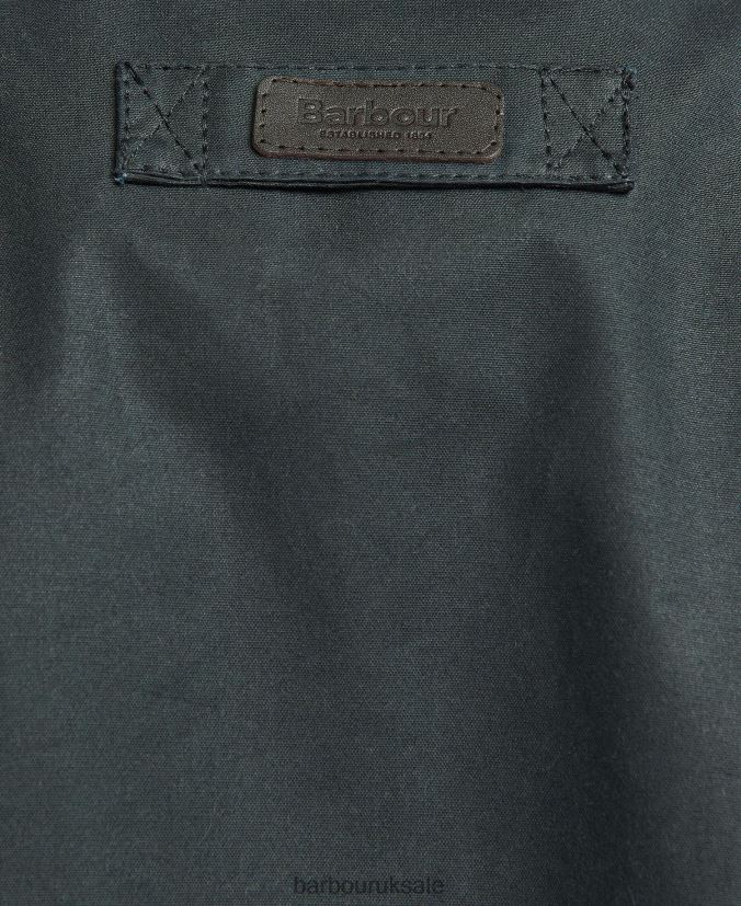 Meldon Waxed Jacket Barbour Men R08LB633 Clothing Navy/River Birch Tartan