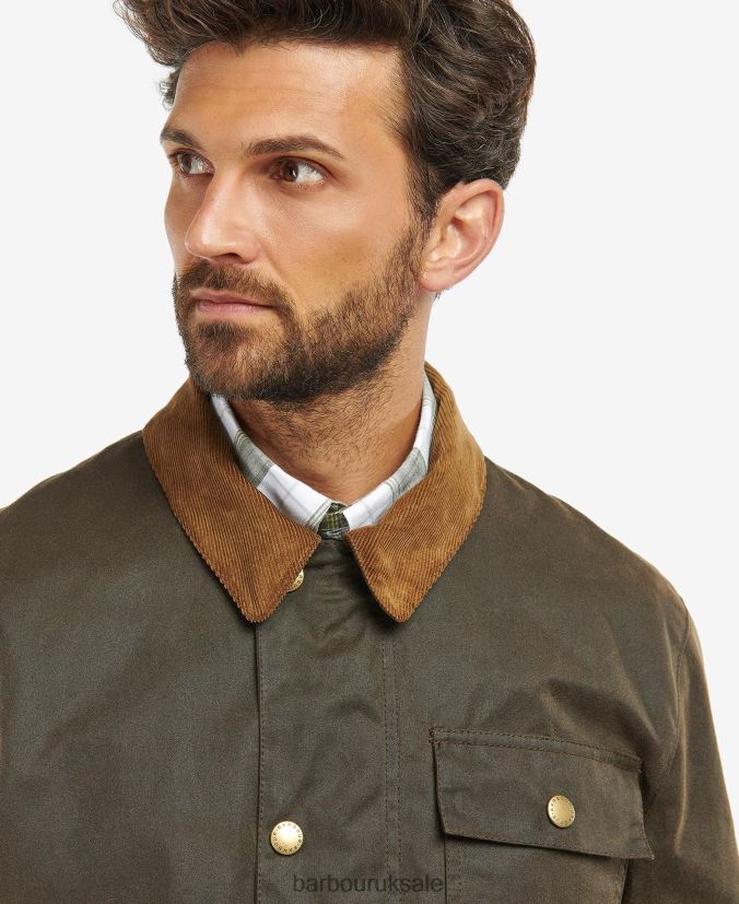 Meldon Waxed Jacket Barbour Men R08LB666 Clothing Navy/River Birch Tartan