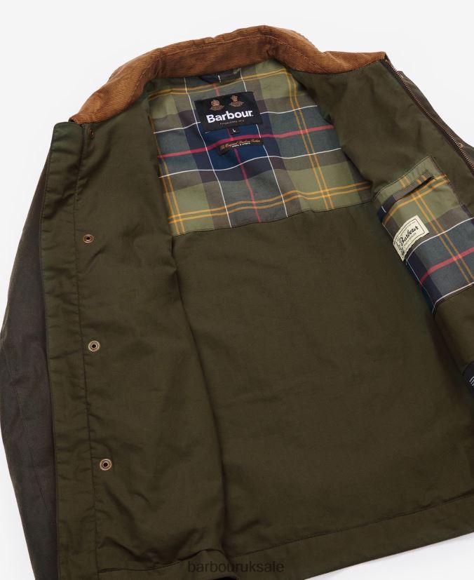 Meldon Waxed Jacket Barbour Men R08LB666 Clothing Navy/River Birch Tartan