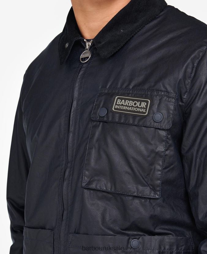 North Waxed Jacket Barbour Men R08LB650 Clothing Night Sky