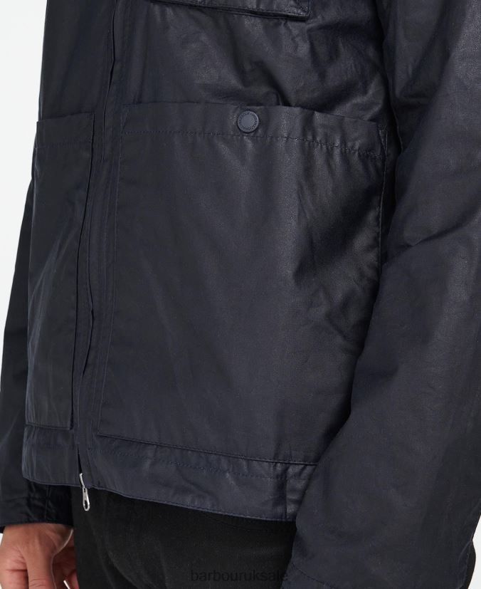 North Waxed Jacket Barbour Men R08LB650 Clothing Night Sky