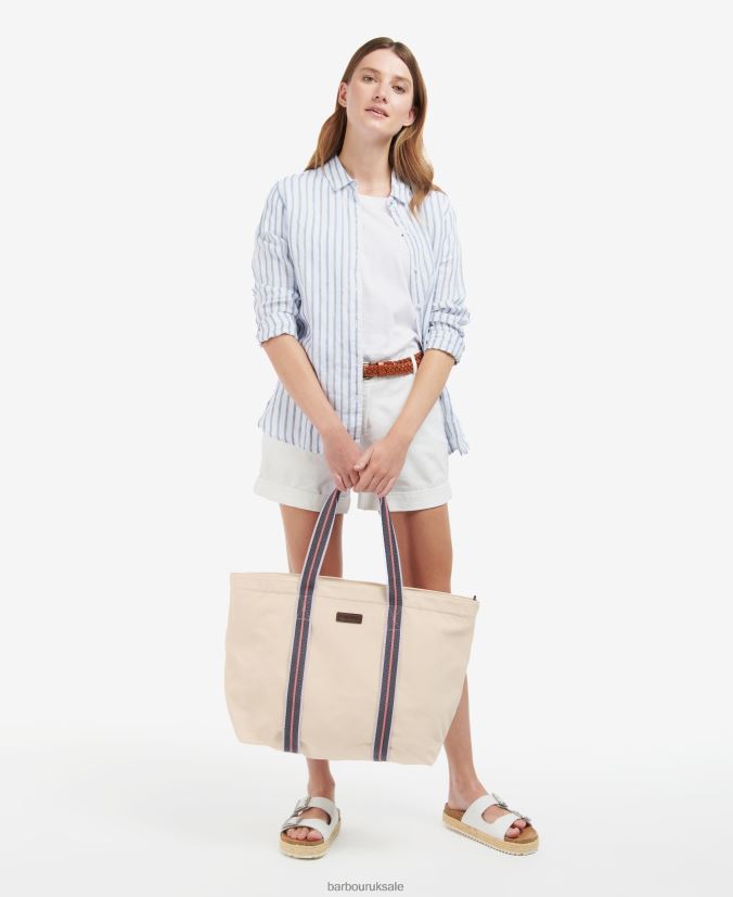 Madison Beach Tote Barbour Women R08LB62386 Accessories Ecru