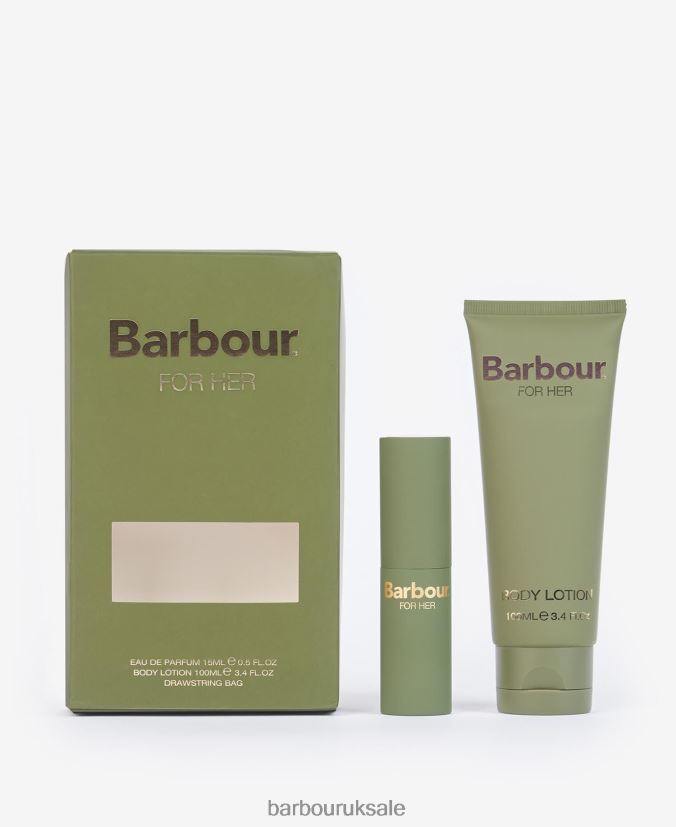 For Her Perfume Bauble Gift Set Barbour Women R08LB62413 Accessories Green Tartan