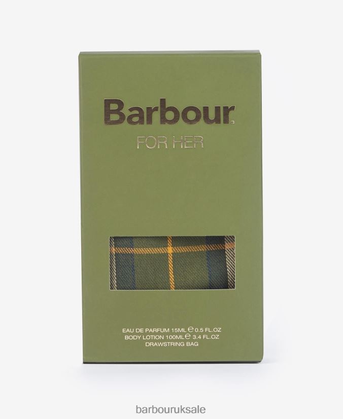 For Her Perfume Bauble Gift Set Barbour Women R08LB62413 Accessories Green Tartan
