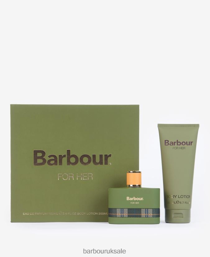 For Her Perfume Holiday Duo Gift Set Barbour Women R08LB62414 Accessories Classic Green