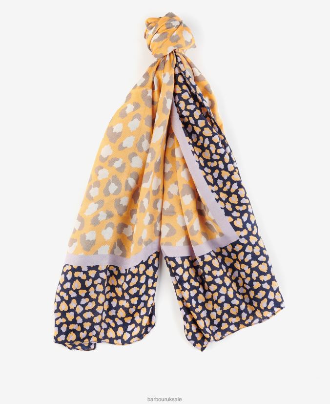 Animal Print Scarf Barbour Women R08LB62455 Accessories Papaya