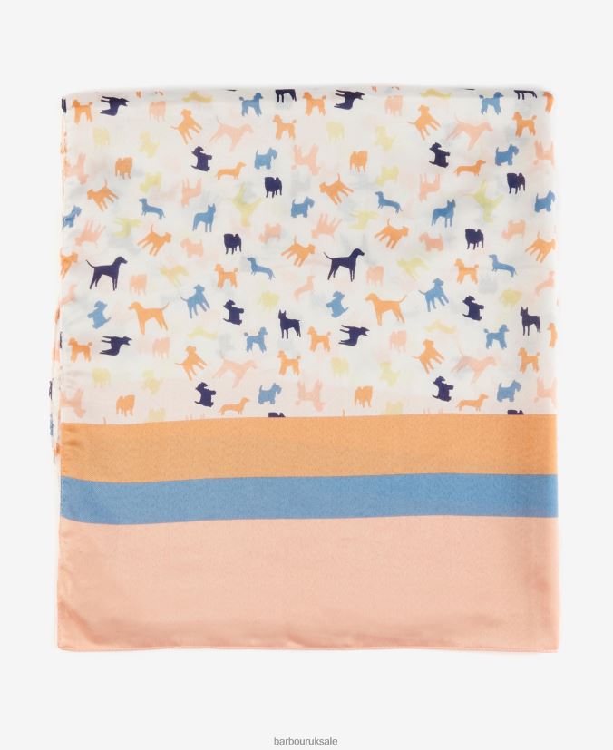 Dog Print Scarf Barbour Women R08LB62456 Accessories Classic White