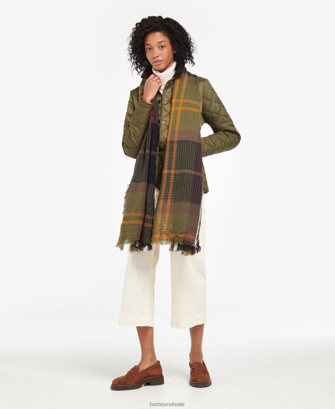 Faith Tartan Wrap Barbour Women R08LB62450 Accessories Trench/Navy