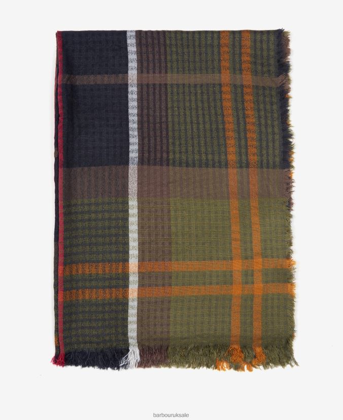 Faith Tartan Wrap Barbour Women R08LB62450 Accessories Trench/Navy