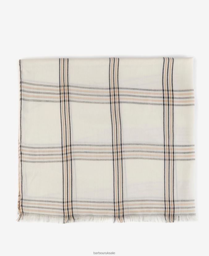 Jade Checked Scarf Barbour Women R08LB62445 Accessories Whisper White