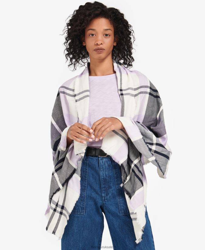 Lucinda Tartan Scarf Barbour Women R08LB62452 Accessories Iris/Navy