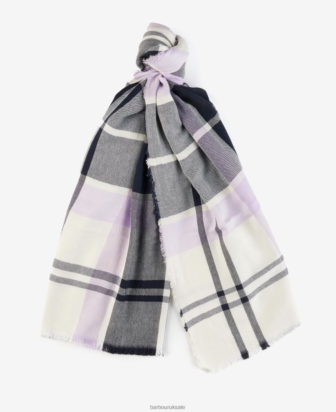 Lucinda Tartan Scarf Barbour Women R08LB62452 Accessories Iris/Navy