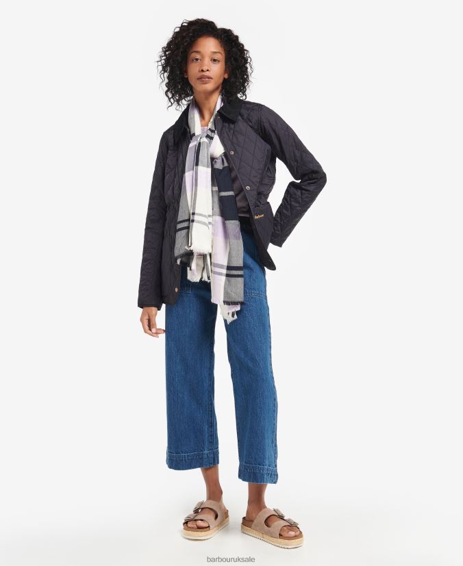 Lucinda Tartan Scarf Barbour Women R08LB62452 Accessories Iris/Navy