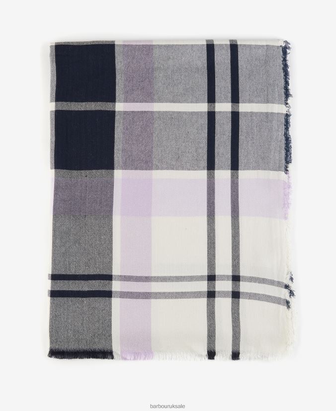 Lucinda Tartan Scarf Barbour Women R08LB62452 Accessories Iris/Navy