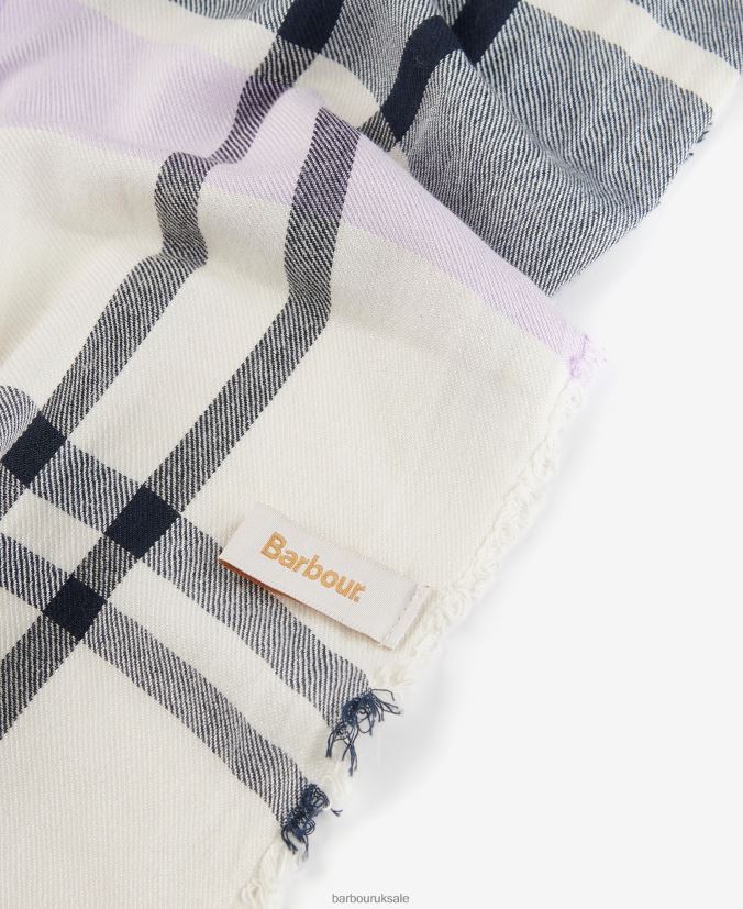 Lucinda Tartan Scarf Barbour Women R08LB62452 Accessories Iris/Navy