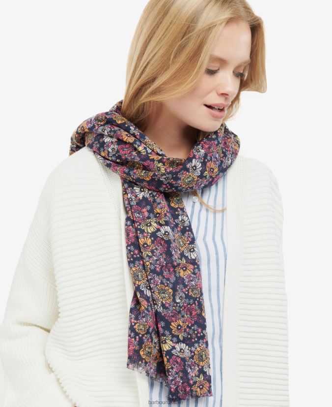 Retro Floral Print Scarf Barbour Women R08LB62448 Accessories Classic Multi