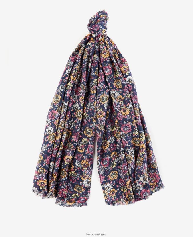 Retro Floral Print Scarf Barbour Women R08LB62448 Accessories Classic Multi