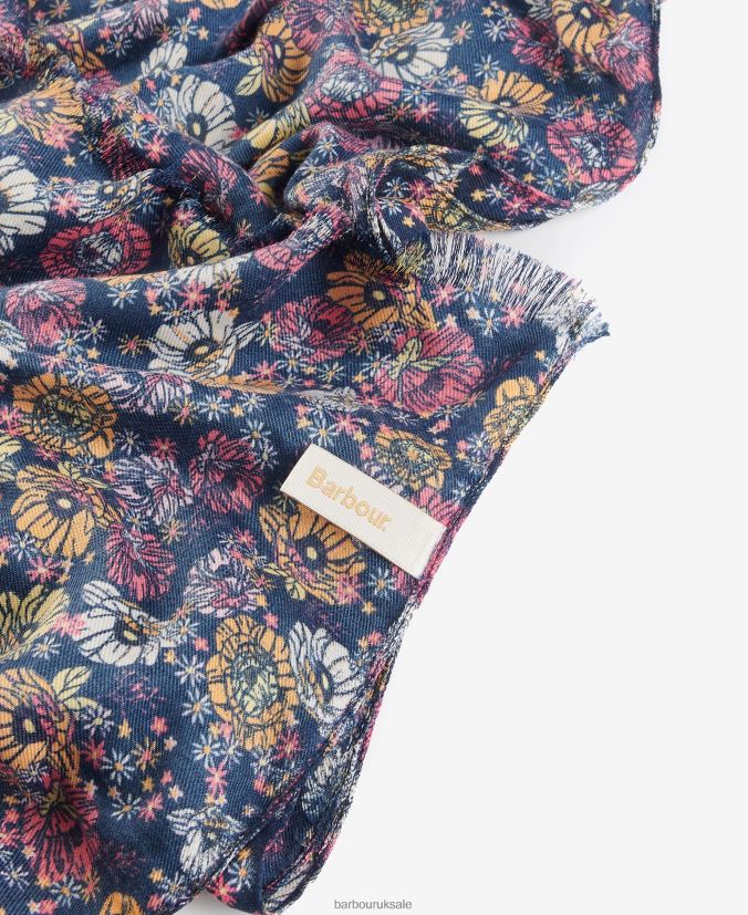 Retro Floral Print Scarf Barbour Women R08LB62448 Accessories Classic Multi
