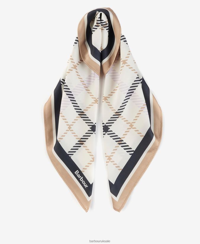 Stanton Checked Square Scarf Barbour Women R08LB62462 Accessories Trench/Navy