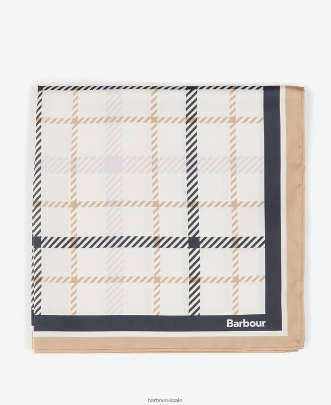 Stanton Checked Square Scarf Barbour Women R08LB62462 Accessories Trench/Navy