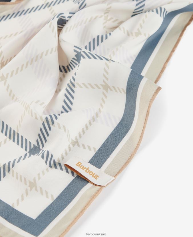 Stanton Checked Square Scarf Barbour Women R08LB62462 Accessories Trench/Navy