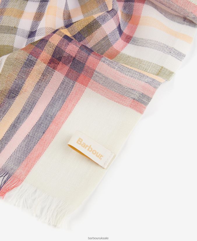 Summer Lonnen Checked Scarf Barbour Women R08LB62459 Accessories Classic White