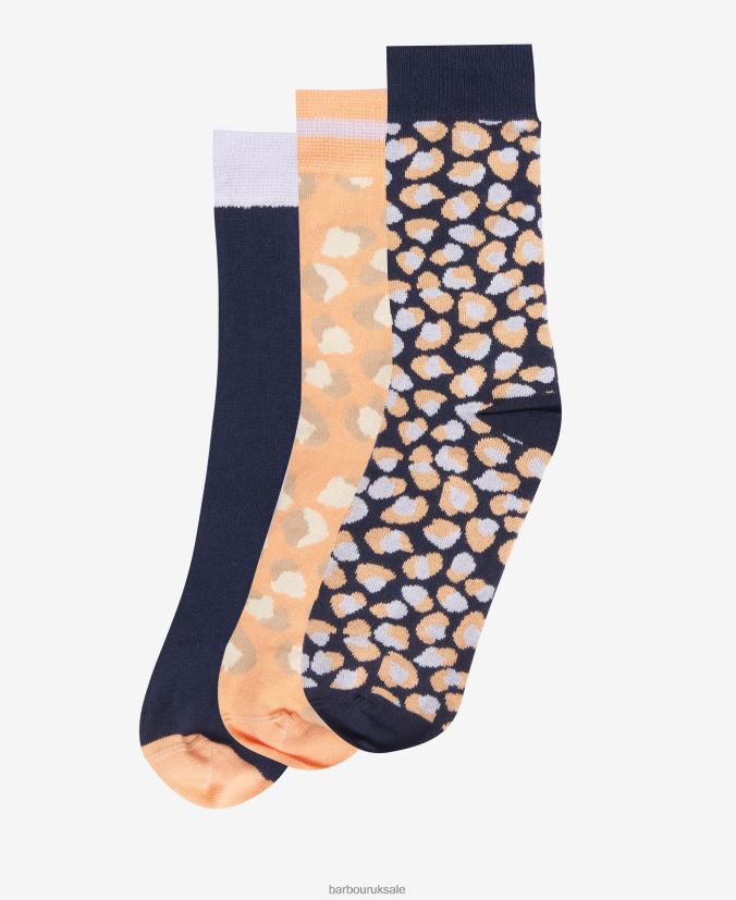 Animal Print Socks Gift Set Barbour Women R08LB62466 Accessories Papaya