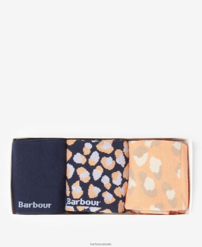 Animal Print Socks Gift Set Barbour Women R08LB62466 Accessories Papaya