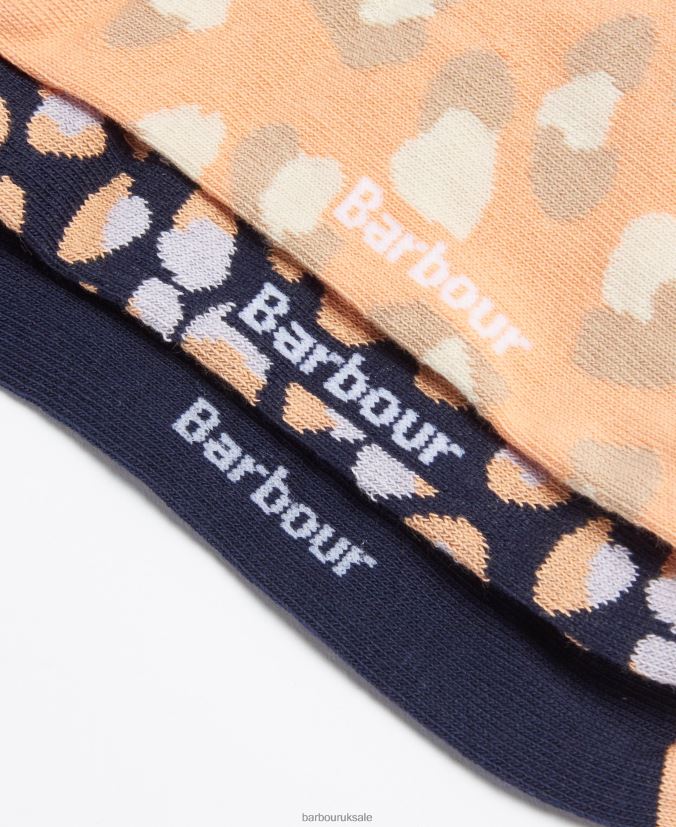 Animal Print Socks Gift Set Barbour Women R08LB62466 Accessories Papaya