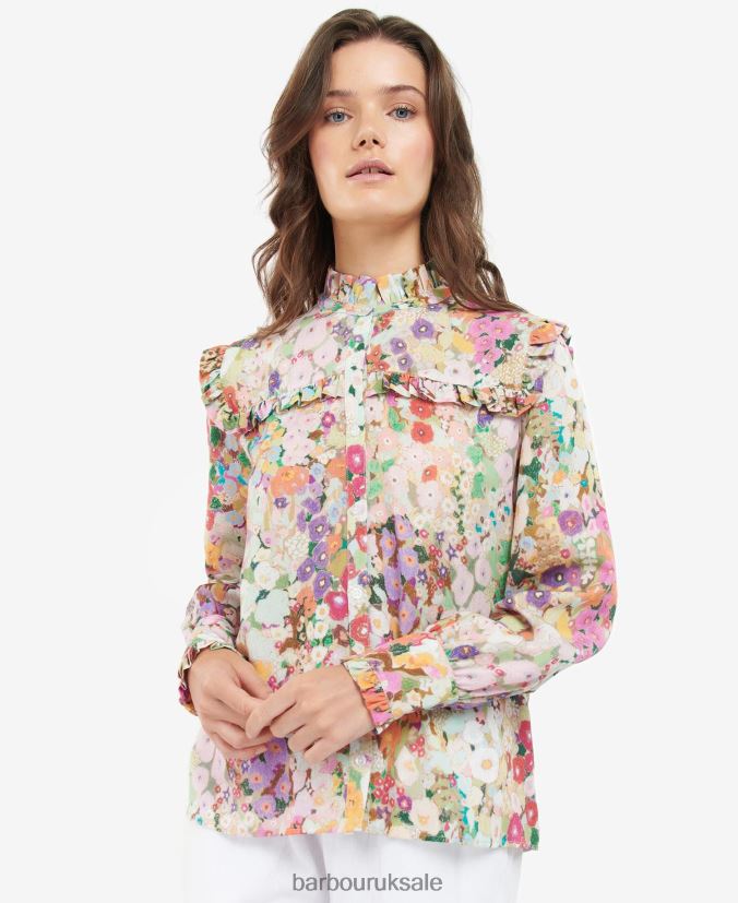 Balcome Shirt Barbour x House of Hackney Women R08LB61635 Clothing Hollyhocks Spring