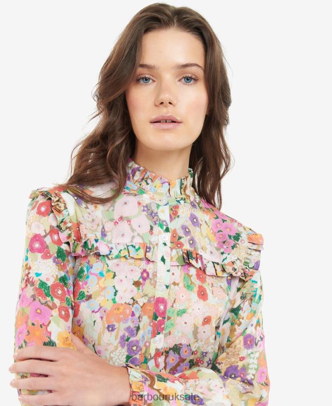 Balcome Shirt Barbour x House of Hackney Women R08LB61635 Clothing Hollyhocks Spring