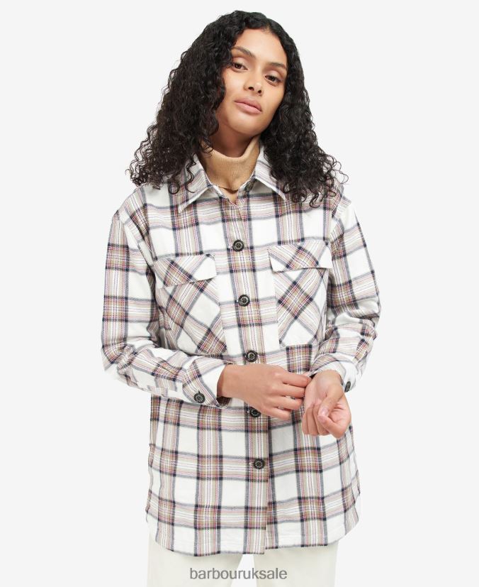 Coraline Overshirt Barbour Women R08LB61601 Clothing Cloud/Navy