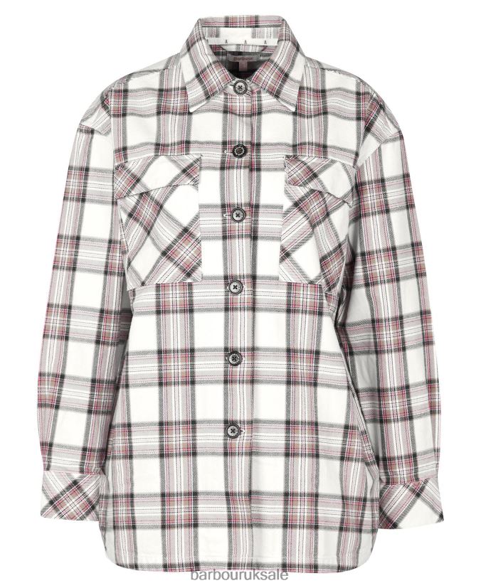 Coraline Overshirt Barbour Women R08LB61601 Clothing Cloud/Navy