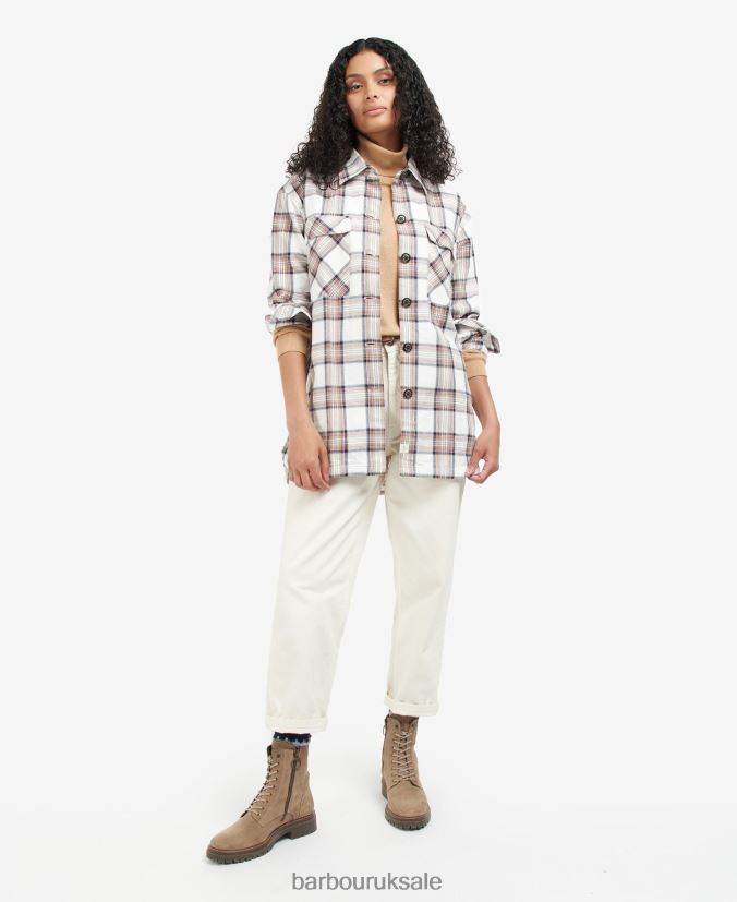 Coraline Overshirt Barbour Women R08LB61601 Clothing Cloud/Navy