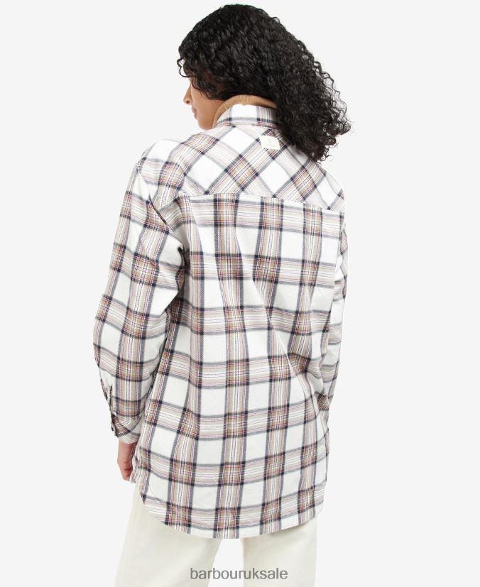 Coraline Overshirt Barbour Women R08LB61601 Clothing Cloud/Navy