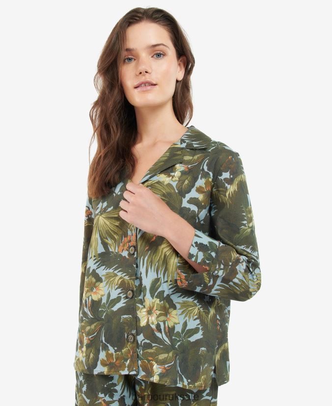 Lauriston Shirt Co-ord Barbour x House of Hackney Women R08LB61605 Clothing Limerence/Sky