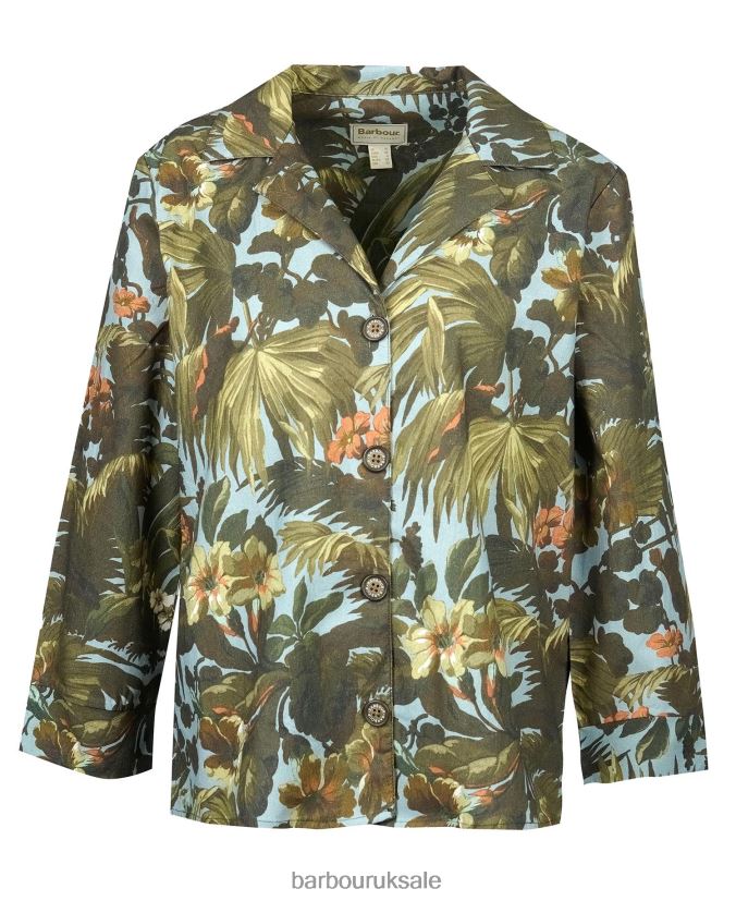 Lauriston Shirt Co-ord Barbour x House of Hackney Women R08LB61605 Clothing Limerence/Sky